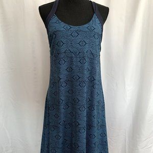Patagonia Women's Morning Glory Dress Sz L Diamante/Navy Blue